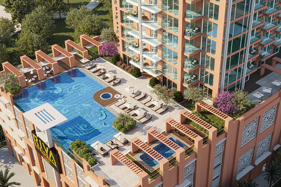 Riva Residence Dubai Maritime City luxury waterfront tower exterior view 3