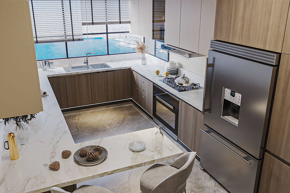 Modern luxury apartment living room Riva Residence Dubai interior 5