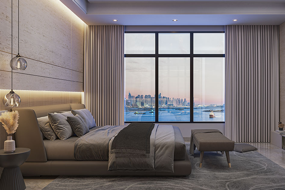 Modern luxury apartment living room Riva Residence Dubai interior 6