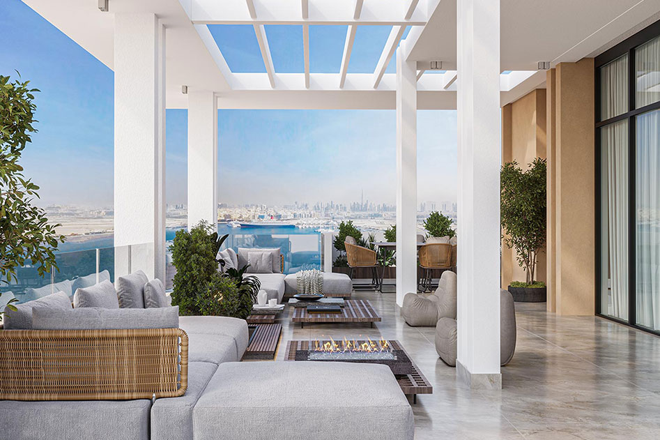 Modern luxury apartment living room Riva Residence Dubai interior 7