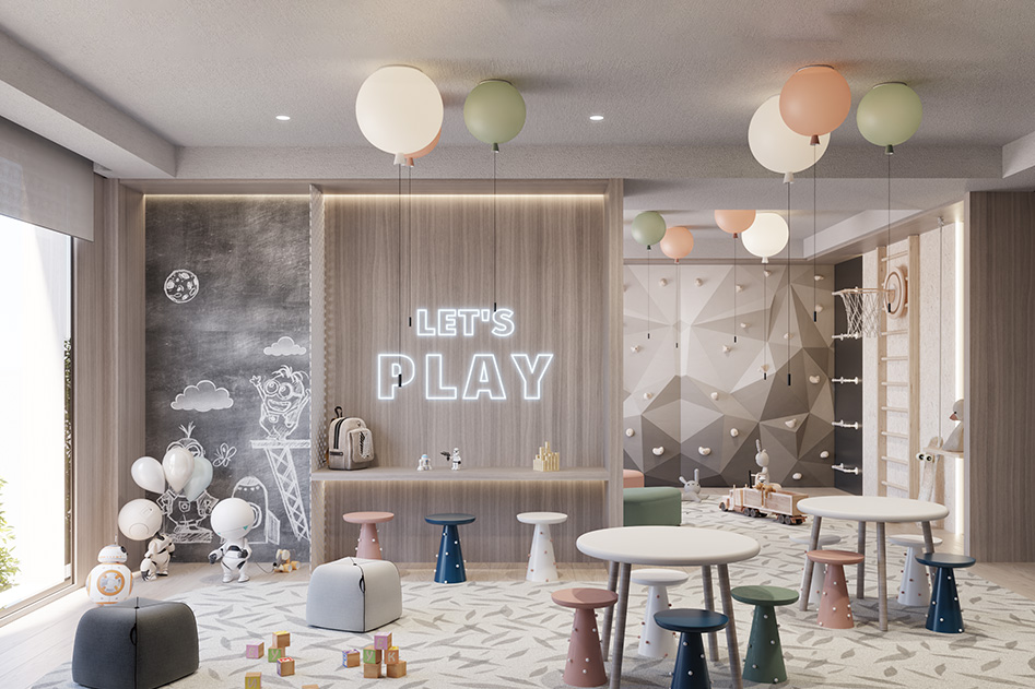 Modern luxury apartment living room Riva Residence Dubai interior 9