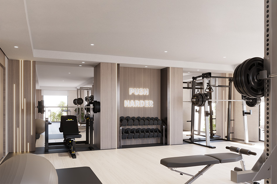 Riva Residence luxury amenities - infinity pool, gym, spa, clubhouse Dubai 2